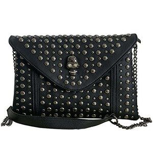 Rivet Chain Bag Clutch Clutch Compact Pu Textured Satchel Crossbody